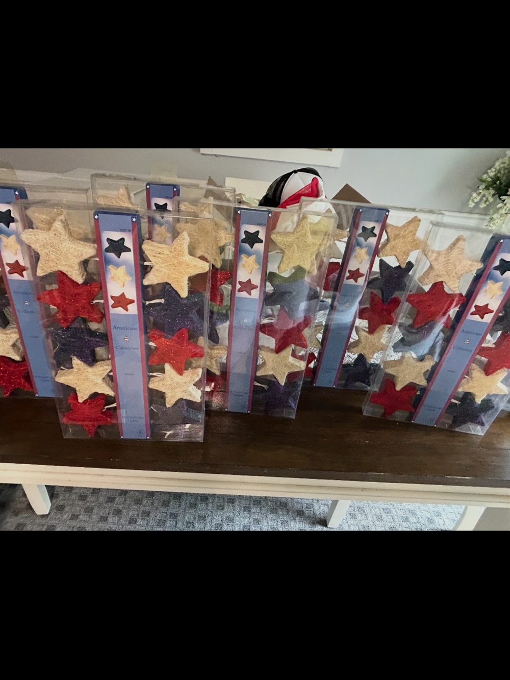 8- 10 pack Patriotic Star Garland Set - Red, White, Blue